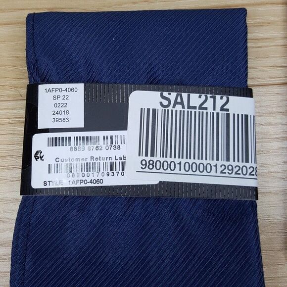 ALFANI Mens Pocket Square Lot of 2 Blue Textured Black Satin - Picture 2 of 4